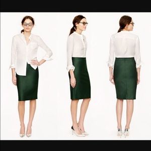 J. Crew Emerald Green Wool Pencil Skirt